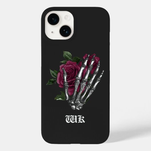 ブルゴーニュの花柄スカルゴシック Case-Mate iPhoneケース (裏面)