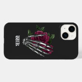 ブルゴーニュの花柄スカルゴシック Case-Mate iPhoneケース (裏面 (横))