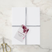 ブルゴーニュの花水色エレガントな結婚式 ギフトタグ (より糸付き)