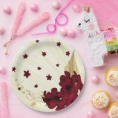 ブルゴーニュの花葉金ゴールド大理石 ペーパープレート (パーティー)