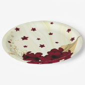 ブルゴーニュの花葉金ゴールド大理石 ペーパープレート (アングル)