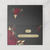 ブルゴーニュの花葉金ゴールド黒座席表 プレイスカード (外部開封)