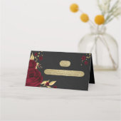 ブルゴーニュの花葉金ゴールド黒座席表 プレイスカード (正面)