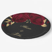 ブルゴーニュの花葉金ゴールド黒 ペーパープレート (アングル)