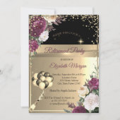 ブルゴーニュの花、ダイアモンバルーン退職パーティー 招待状 (正面)