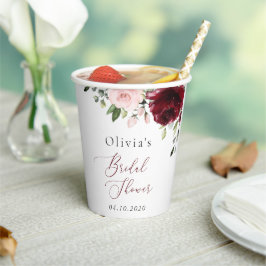 ブルゴーニュの花,ピンクの花,ブライダルシャワー 紙コップ