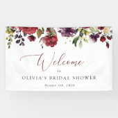 ブルゴーニュの花、ピンクの花、ブライダル歓迎 横断幕 (横)