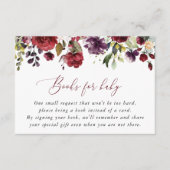 ブルゴーニュの花、ピンクの花、ベビー用の本 エンクロージャーカード (正面)