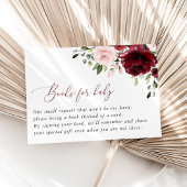 ブルゴーニュの花、ピンクの花、ベビー用の本 エンクロージャーカード