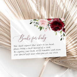 ブルゴーニュの花、ピンクの花、ベビー用の本 エンクロージャーカード