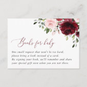 ブルゴーニュの花、ピンクの花、ベビー用の本 エンクロージャーカード (正面)