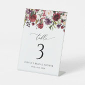 ブルゴーニュの花、ピンクの花、ボホテーブル番号 台座サイン (正面)