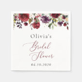 ブルゴーニュの花、ピンクの花、ボホブライダルシャワー スタンダードカクテルナプキン (正面)