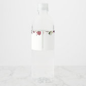 ブルゴーニュの花、ピンクの花、ボホブライダルシャワー ペットボトルラベル (裏面)