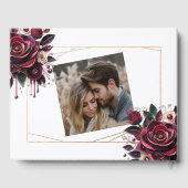 ブルゴーニュの花、葉、真珠パーソナライズされた ゲストブック (裏面)