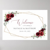 ブルゴーニュの花、赤い花結婚の歓迎 ポスター (正面)