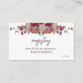 ブルゴーニュの葉と花結婚の登録カード エンクロージャーカード (正面)