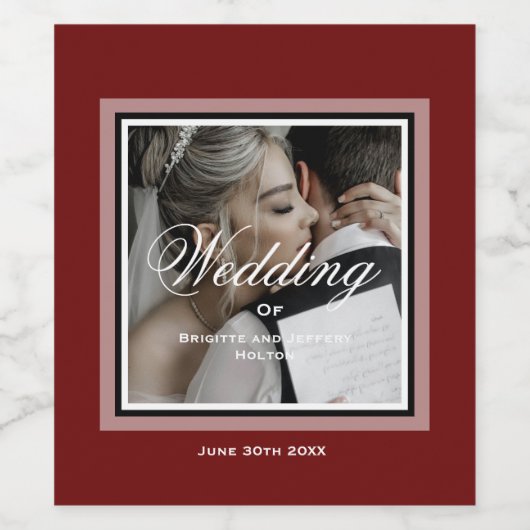 ブルゴーニュの赤いカスタマイズ結婚可能な写真 ワインラベル (シングルラベル)