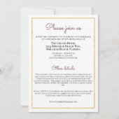 ブルゴーニュの赤面フローラの金ゴールド結婚をすべて 招待状 (裏面)