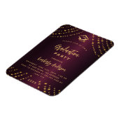 ブルゴーニュの金ゴールドスターの卒業式パーティーへの招待 マグネット (左側)