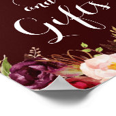 ブルゴーニュの金ゴールドフローラカードとギフト結婚ズ ポスター (角)