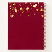 ブルゴーニュの金ゴールド星の名前モノグラム ノートブック (裏面)