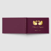 ブルゴーニュの金箔のスワ結婚ーン ゲストブック (全面)