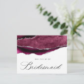 ブルゴーニュの銀の瑪瑙は私の花嫁のメイドになるかな インビテーションポストカード (スタンド正面)