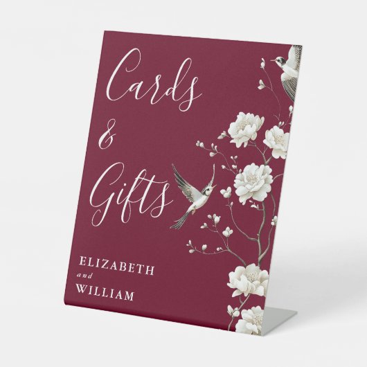 ブルゴーニュの陳腐なカードと結婚ギフト 台座サイン (正面)