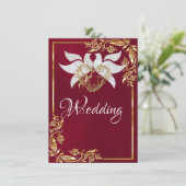 ブルゴーニュの鳩、ハート、金ゴールドフレーム 招待状 (スタンド正面)