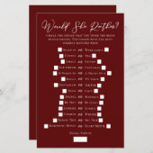 ブルゴーニュは彼女の方がブライダルシャワー試合だ (正面/裏面)