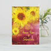 *~*ブルゴーニュひまわり素朴国の結婚式 招待状 (スタンド正面)