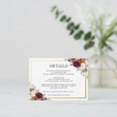 ブルゴーニュアイボリーオレンジ結婚フローラズ詳細 エンクロージャーカード (スタンド正面)