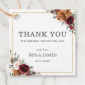 ブルゴーニュアイボリーオレン結婚ジフローラサンキュー フェイバータグ (正面)