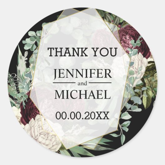 ブルゴーニュアイボリーダークムーディバラユーカリ ラウンドシール (正面)