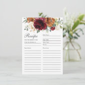 ブルゴーニュアイボリーバラフローラレシピ花嫁カード サンキューカード (スタンド正面)