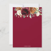 ブルゴーニュアイボリーバラフローラレシピ花嫁カード サンキューカード (裏面)