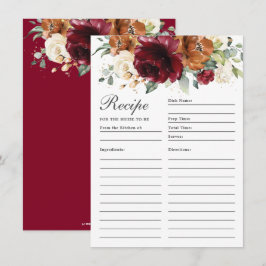 ブルゴーニュアイボリーバラフローラレシピ花嫁カード サンキューカード