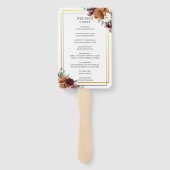 ブルゴーニュアイボリーバーントオレンジフローラ結婚式 プログラム ハンドファン (裏面)