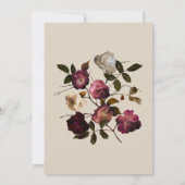 ブルゴーニュアイボリーフラワーズボホシモダンック結婚ス 招待状 (裏面)