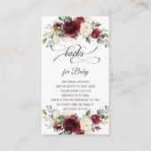 ブルゴーニュアイボリーフローラのベビーシャワーで本を持ち込む エンクロージャーカード (正面)