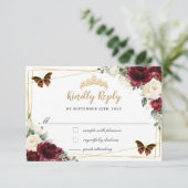 ブルゴーニュアイボリーフローラキンセアニラバタフライリプライ 出欠カード (スタンド正面)