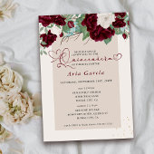 ブルゴーニュアイボリーフローラバラキンセアニェラとミサ 招待状