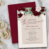 ブルゴーニュアイボリーフローラバラキンセアニェラとミサ 招待状