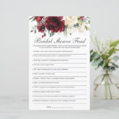 ブルゴーニュアイボリーフローラブライダルシャワーフードゲーム (スタンド正面)