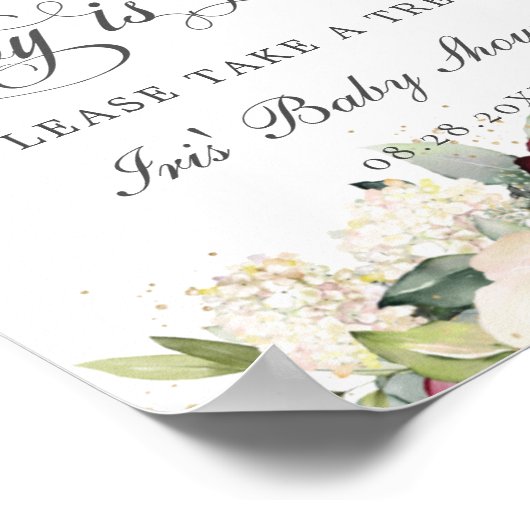 ブルゴーニュアイボリーフローラベビーは甘いテイクアトリート ポスター (角)