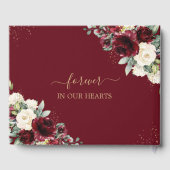 ブルゴーニュアイボリーホワイトフローラメモリアル葬儀写真 ゲストブック (裏面)