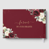 ブルゴーニュアイボリーホワイトフローラメモリアル葬儀写真 ゲストブック (裏面)