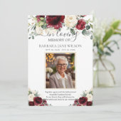 ブルゴーニュアイボリーホワイトフローラ写真葬儀記念館 サンキューカード (スタンド正面)