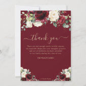 ブルゴーニュアイボリーホワイトフローラ写真葬儀記念館 サンキューカード (裏面)